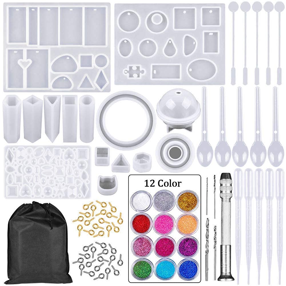 HASTHIP Resin Casting Mold Kit Silicone Mold Making Jewelry Pendant Mould Craft DIY Set(94 pcs) HASTHIP Resin Casting Mold Kit Silicone Mold Making Jewelry Pendant Mould Craft DIY Set(94 pcs)